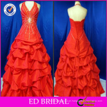 Beautiful Red Sparkle Beaded Ruffle Lace Up Back Vestidos de casamento do Dia das Bruxas 2017